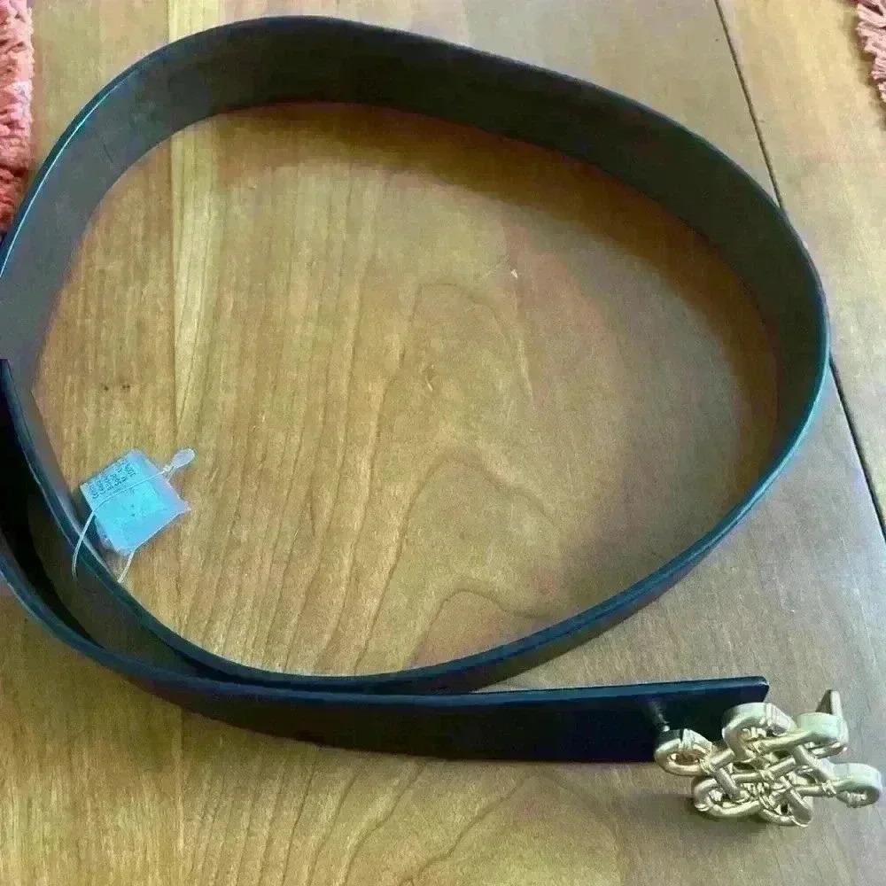 Celeste Cow Leather Belt with gold buckle M